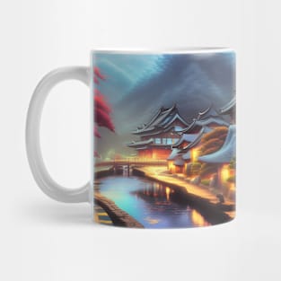 Beaux Animes Art Fantasy Japanese Anime Village  Design Mug